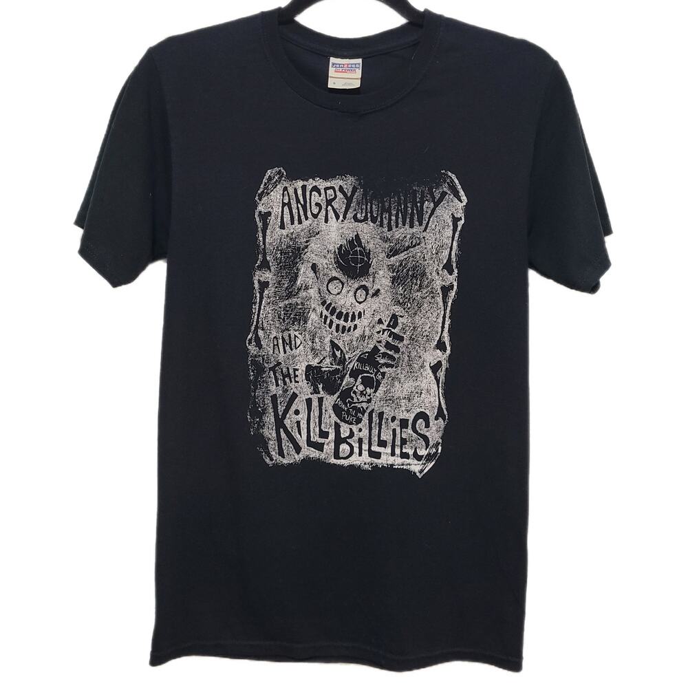 Angry Johnny And‎ The Killbillies Band Tee  Newengland Size Small Coffin Skulls